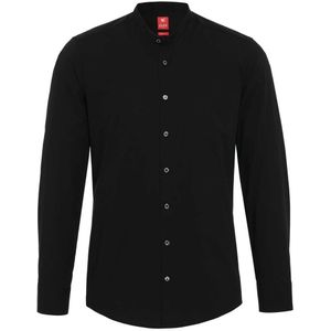 Pure Slim Fit Overhemd zwart, Effen