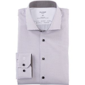OLYMP No. Six 24/Seven Super Slim Jersey shirt wit, Stippen