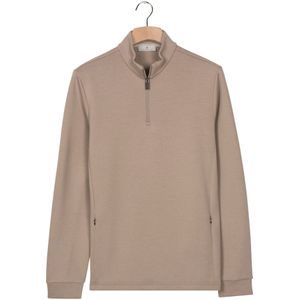 Thomas Maine Sweatshirt ritssluitingbruin, Effen