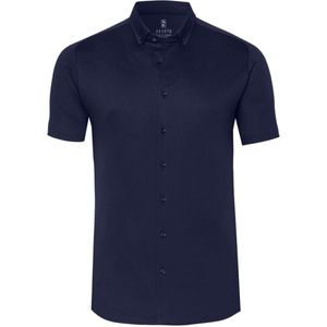 Desoto Slim Fit Jersey shirt Marine, Effen