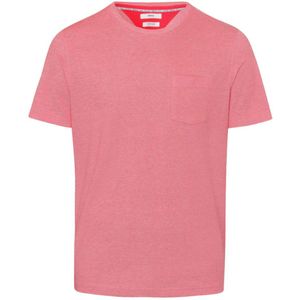 Brax Modern Fit T-Shirt ronde hals rood, Effen