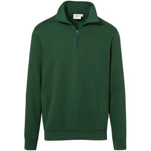 HAKRO 451 Half-Zip Sweater donkergroen, Effen