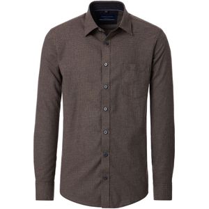 Casa Moda Overhemd bruin, Gestructureerd