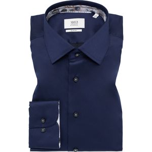 Donkerblauw Overhemd - Knoopsluiting - Kentkraag - Strijkvrij