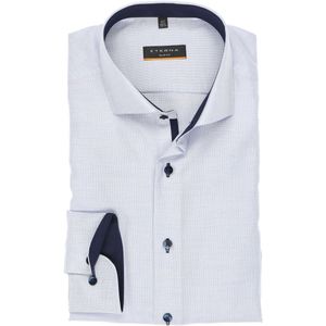 ETERNA Slim Fit Overhemd blauw/wit, Gestructureerd