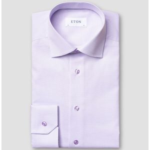 Eton - Overhemd - Effen - Paars - Katoen