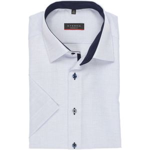ETERNA Modern Fit Overhemd Korte mouw blauw/wit