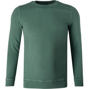 Marvelis Casual Sweatshirt ronde hals donkergroen, Effen
