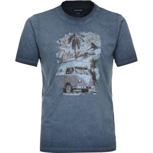 Casa Moda Casual Fit T-Shirt ronde hals blauw, Effen