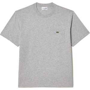 Lacoste T-Shirt ronde hals grijs, Effen