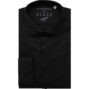 Overhemden - Zwart - Katoen - Strijkvrij - Kentkraag