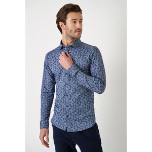 DESOTO Overhemd  smoky blue / donkerblauw / wit