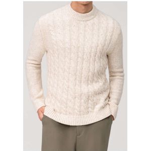 OLYMP Casual Trui ronde hals ecru, Gestructureerd