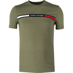 Tommy Hilfiger T-Shirt ronde hals groen, Bedrukt