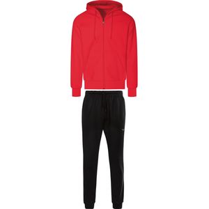 TRIGEMA trainingspak rood/zwart, Effen