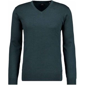 RAGMAN Trui V-halsdonkergroen, Effen
