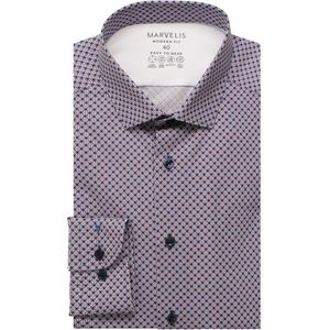 Marvelis Performance Overhemd blauw/rood/wit, Motief