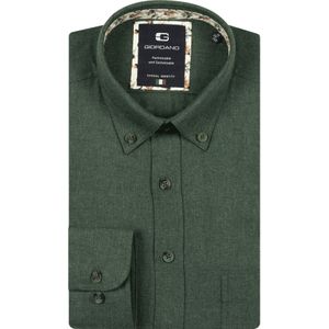 Giordano Brando Flanellen Overhemd groen, Effen