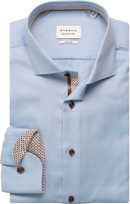 Eterna - Overhemd - Lichtblauw - Slim fit - NON IRON (strijkvrij)