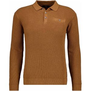 RAGMAN Trui Polokraagbruin, Gestructureerd