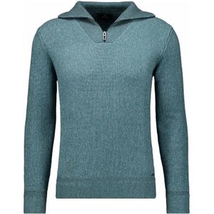 RAGMAN Half-Zip Sweater groen, Gestreept
