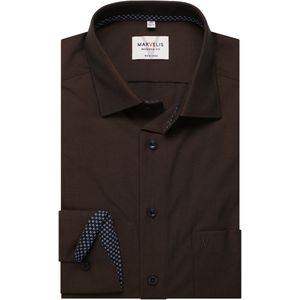 Marvelis Overhemd bruin, Effen