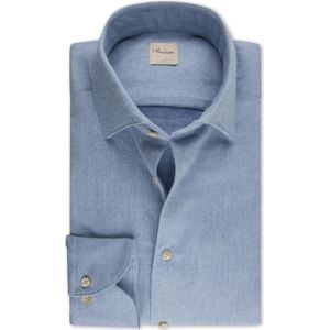 Stenströms Flanellen Overhemd blauw, Effen