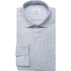 Seidensticker Flanellen Overhemd blauw, Pied De Poule