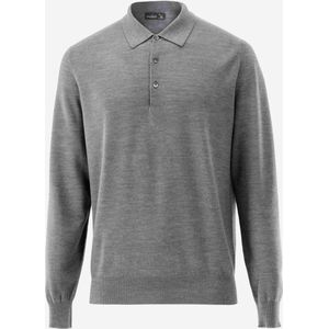 van Laack Poloshirt lange mouw grijs, Motief