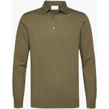 Profuomo Poloshirt lange mouw groen, Effen