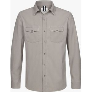 Profuomo ribfluwelen overhemd beige, Effen