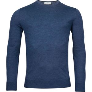 Thomas Maine Trui ronde halsblauw, Effen