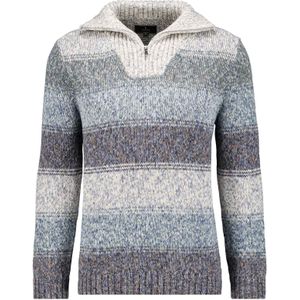 RAGMAN Half-Zip Sweater grijs, Gestreept