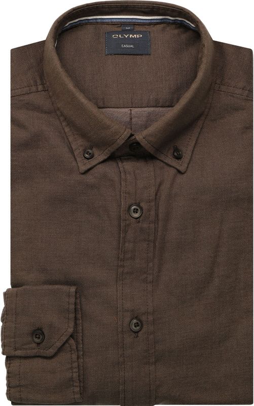 OLYMP Casual Overhemd, regular fit, Button-down, Bruin