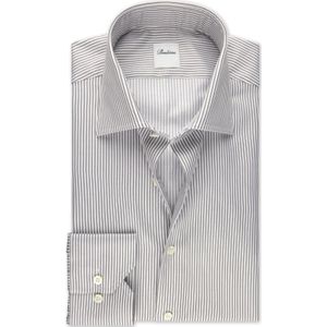 Stenströms Overhemd bruin, Gestreept