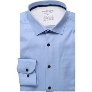 Marvelis Performance Modern Fit Overhemd lichtblauw/wit, Stippen
