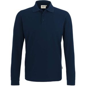 HAKRO 820 Regular Fit Poloshirt lange mouw nachtblauw, Effen