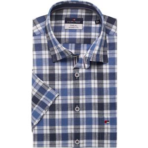 Jupiter Casual Linnen Overhemd blauw, Ruit