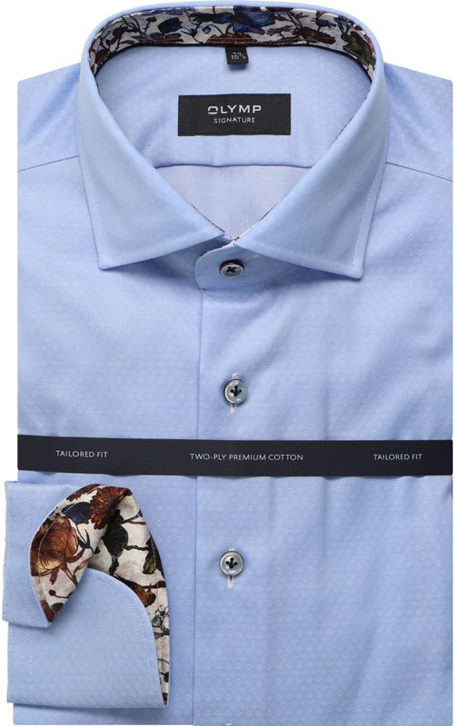 OLYMP SIGNATURE - Overhemd - Bleu - Tailored Fit - SIGNATURE Kent