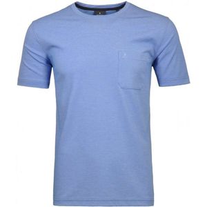 RAGMAN Softknit Regular Fit T-Shirt ronde hals blauw, Effen