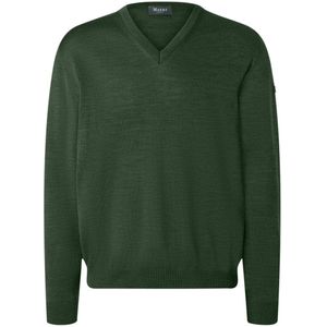 MAERZ Superwash Classic Fit Trui V-hals groen, Effen