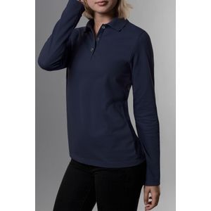 TRIGEMA Dames poloshirt met lange mouwen marine, Effen