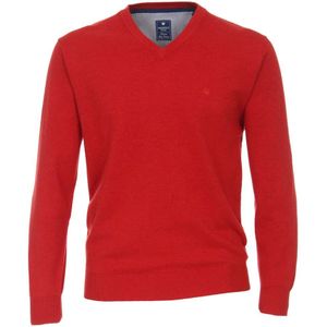 Redmond Casual Regular Fit Trui V-hals rood, Melange