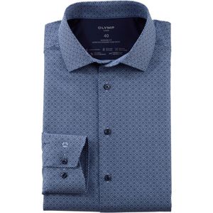 OLYMP Luxor 24/Seven Modern Fit Overhemd blauw, Motief