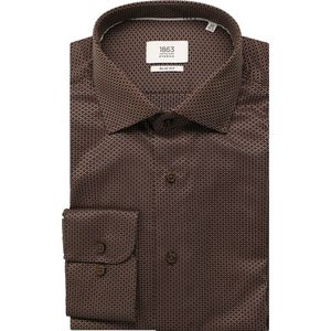 Eterna - Overhemd - Donkerbruin - Slim fit - NON IRON (strijkvrij)