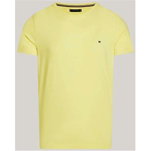 Tommy Hilfiger Slim Fit T-Shirt ronde hals geel, Effen