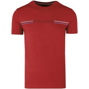 Tommy Hilfiger Regular Fit T-Shirt ronde hals rood, Effen