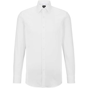 BOSS Slim Fit Overhemd wit, Effen