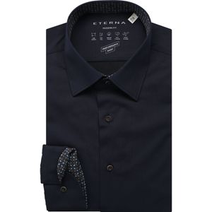 Eterna - MODERN FIT - Overhemd - Navy - Lange Mouwen - NON IRON