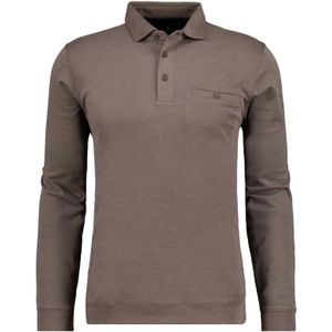 RAGMAN Poloshirt lange mouw macchiato, Effen